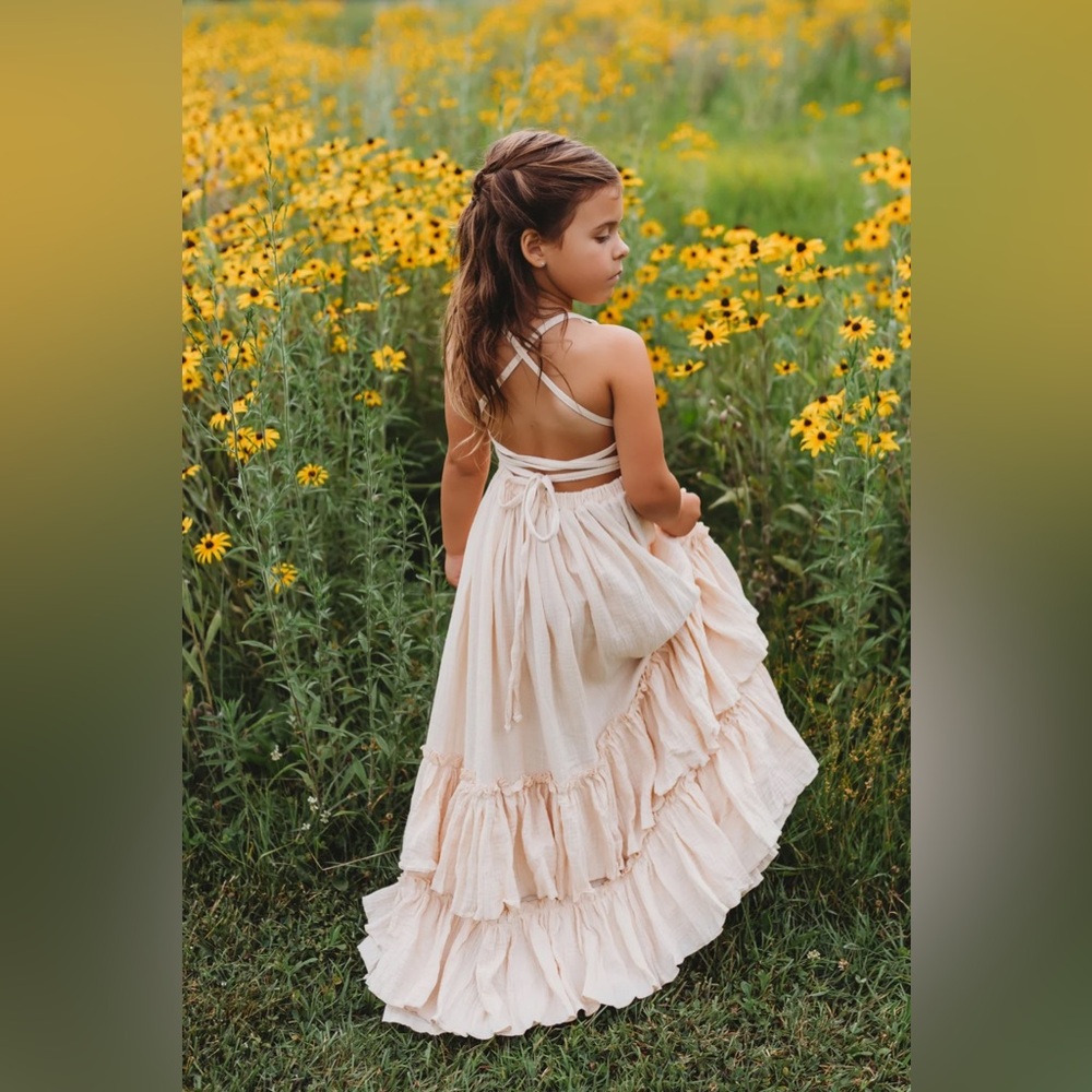 •sold•Indie Blue Wendy Dress Sand Muslin